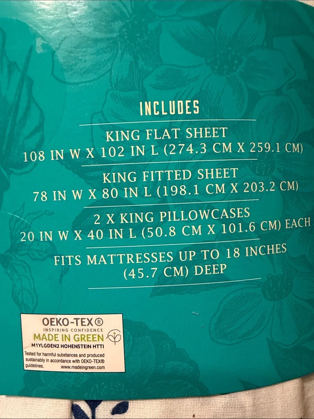 KING The Pioneer Woman Calico Floral Medallion Cotton Percale Sheet Set Sheets